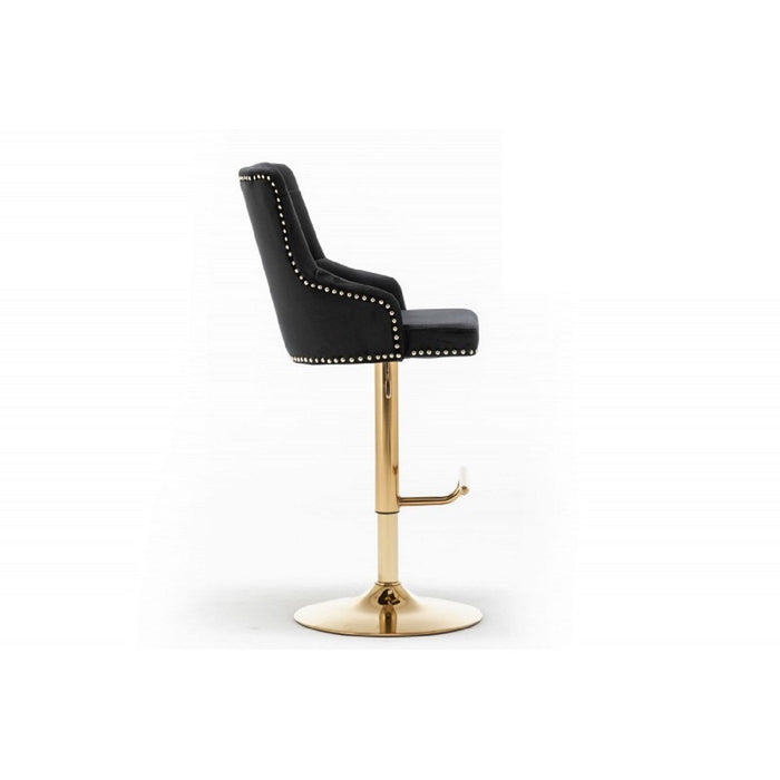 Adjustable Swivel Bar Stool With Nailhead Trim (Set of 2)