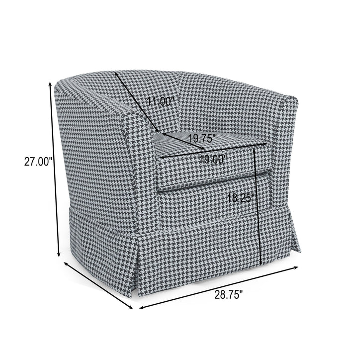 Zeniqua - Upholstered Velvet Swivel Chair With Loose Cover