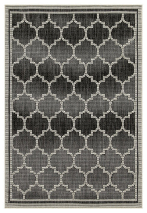Sunshine - 5'3" X 7'3" Indoor & Outdoor Area Rug Polypropylene - Anthracite