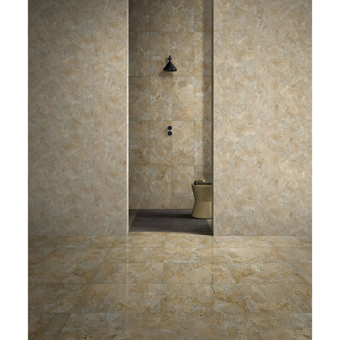 Hexagon Natural Marble Polished Tile For Wall And Floor (Set of 12)