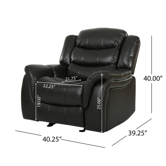 Classic Design Recliner, Upholstery Recliner, Glider Recliner - Black Berry
