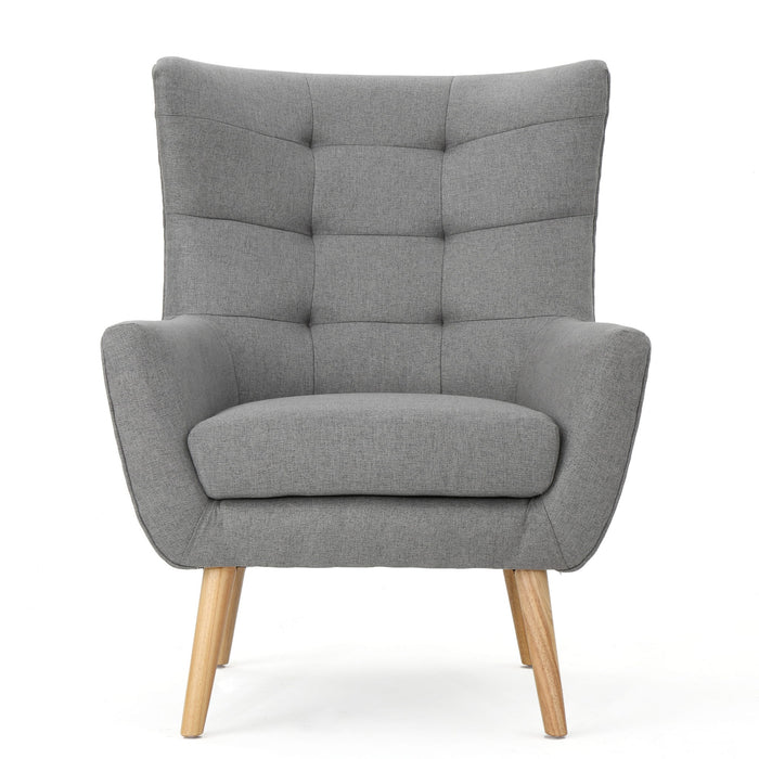 Club Chair With Rubberwood Legs