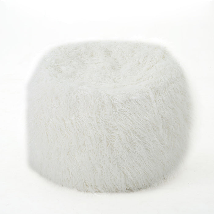 Mahin - Rounded 5 Foot Bean Bag Cozy Modern Design - White