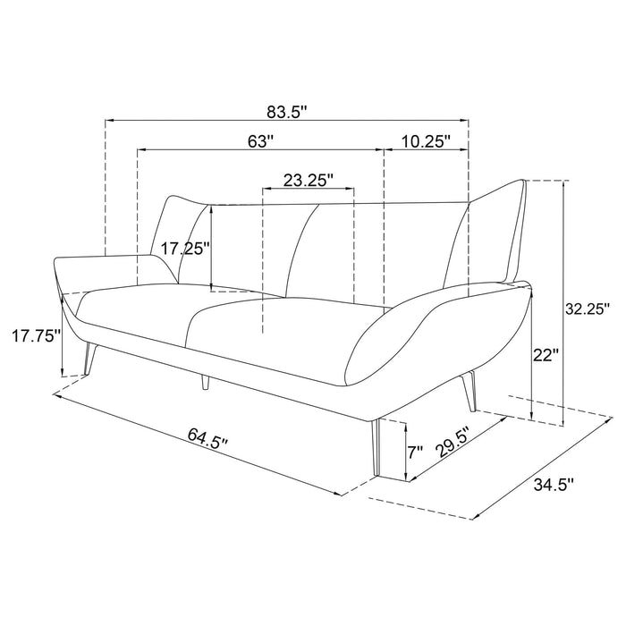 Logan - Flared Arm Sofa Sofa - Teal Blue