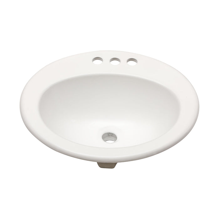 20 X 18" Modern Ceramic Oval Undermount Bathroom Sink With 3 Faucet Holes - White