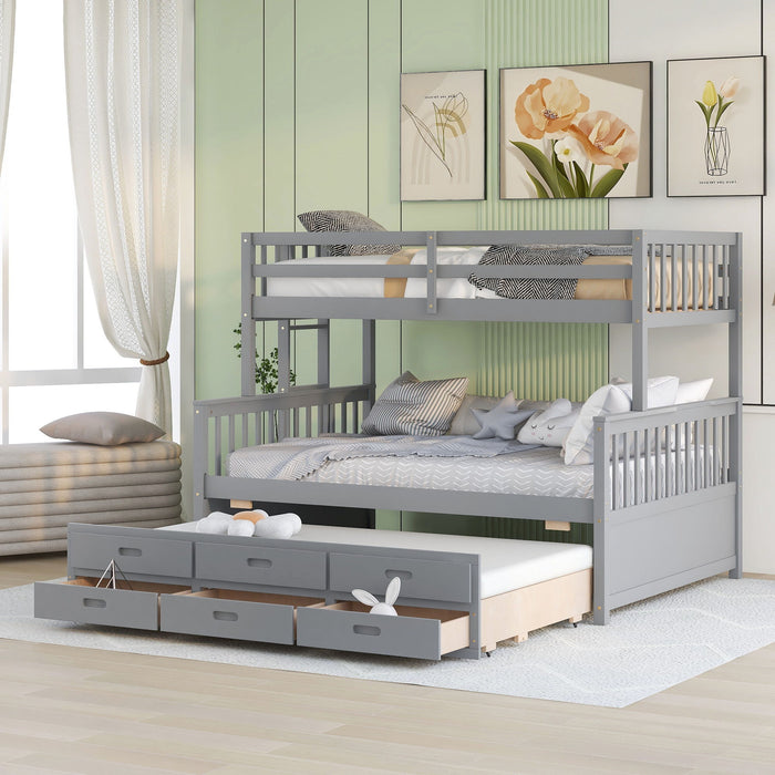 Bunk Bed With Twin Size Trundle And Drawers