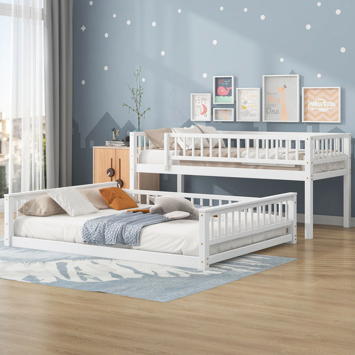 Bunk Bed With Ladder And Guardrails