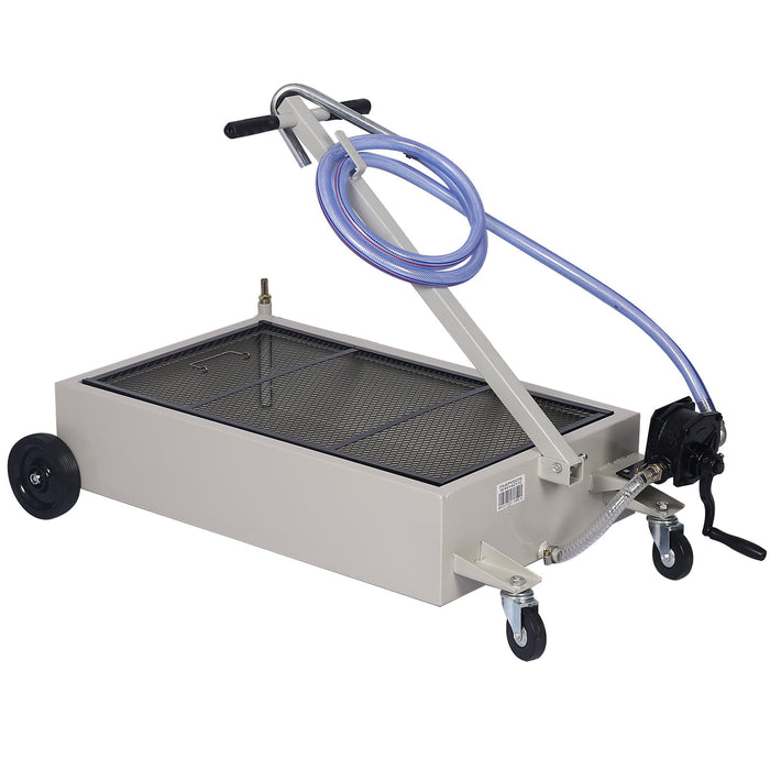 Heavy Duty 20 Gallon Low Profile Oil Drain With Pump Polypropylene - Gray