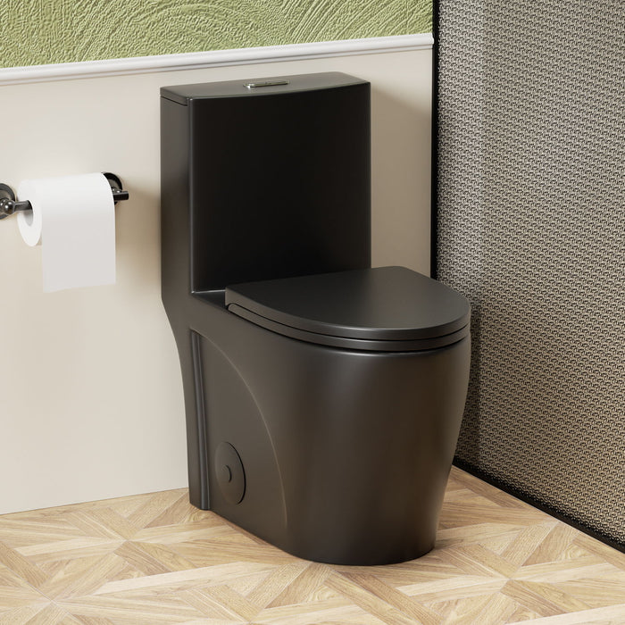 1 Piece Toilet With Tornado Flush, Dual Flush, And ADA Height Comfort Chair