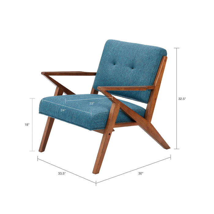 Lounge Chair With Tufted Upholstery And Solid Frame