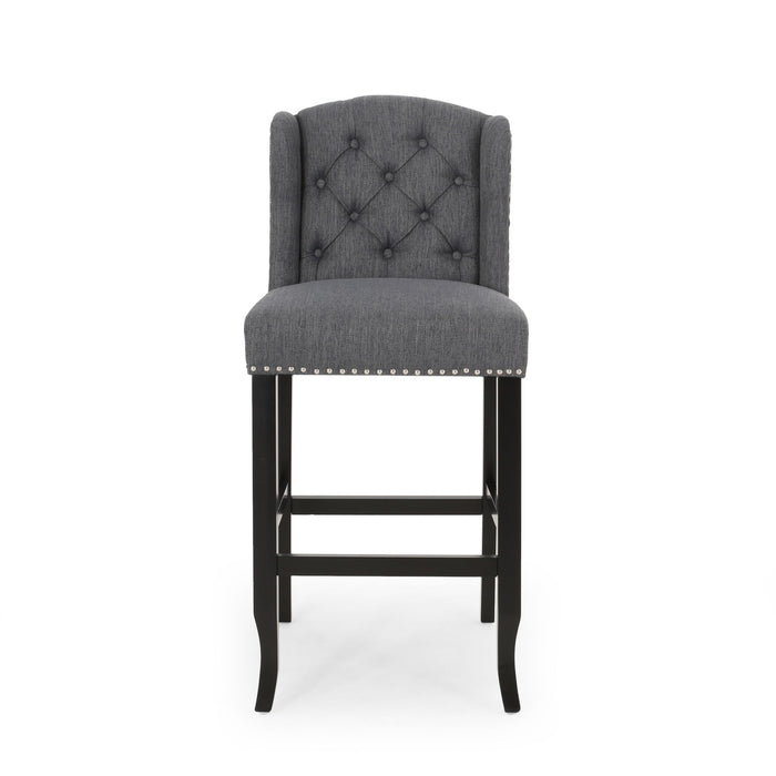 Vienna - Contemporary Fabric Tufted Wingback Counter Stools (Set of 2)