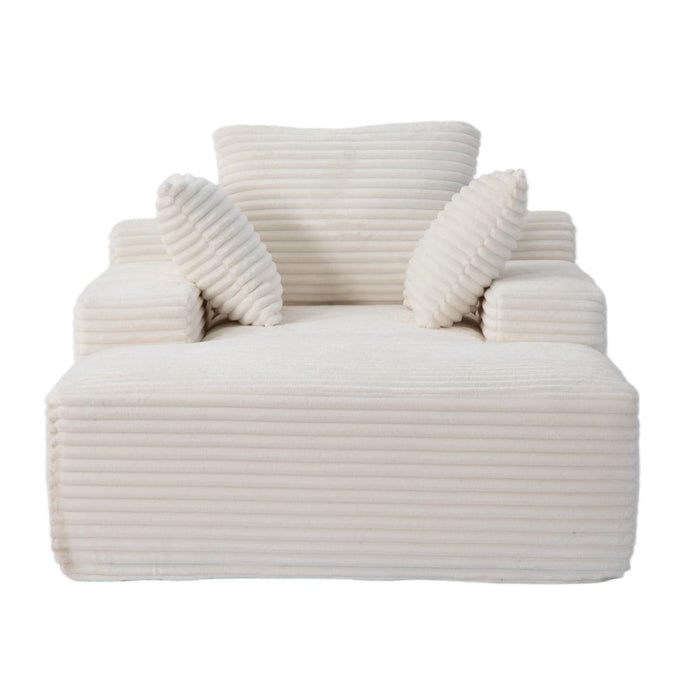 Oversized Chaise Lounge Chair Cozy Cloud Couch With 3 Throw Pillows And Wide Armrest