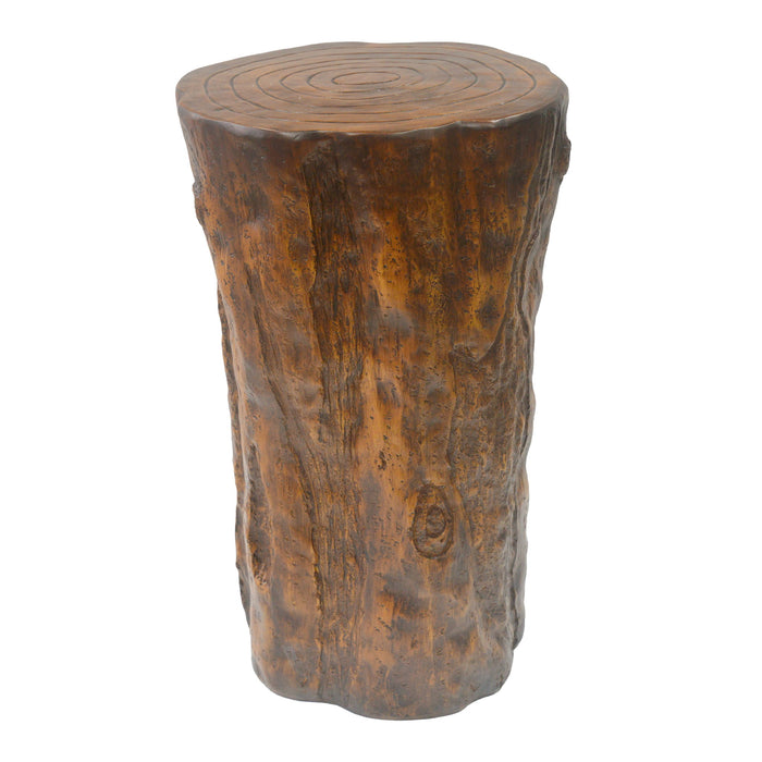 Tree Stump Side Table, Indoor / Outdoor Use - Antique Brown