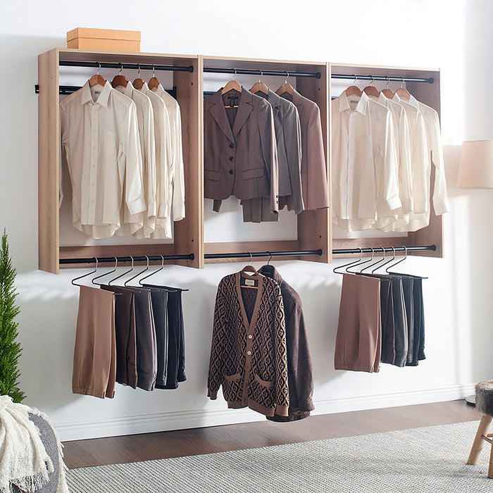 Devi - Wall Mounted Wood Closet System, Modular Units
