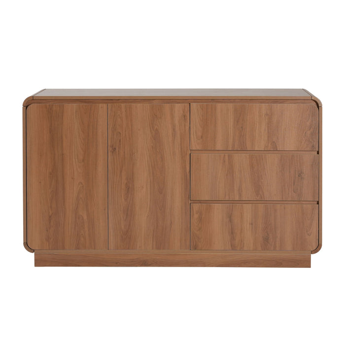 Sideboard, Wide Storage With 2 Doors And 3 Drawers