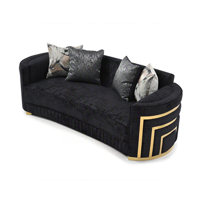 Soledad - Sofa With Upholstery And Hued Accents - Black