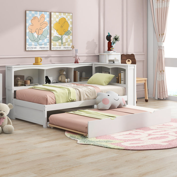 Daybed With Trundle, Storage Cabinets, USB Ports