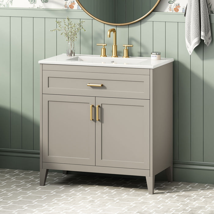 Bathroom Vanity With Sink Top, Adjustable Shelf, Door Organizers