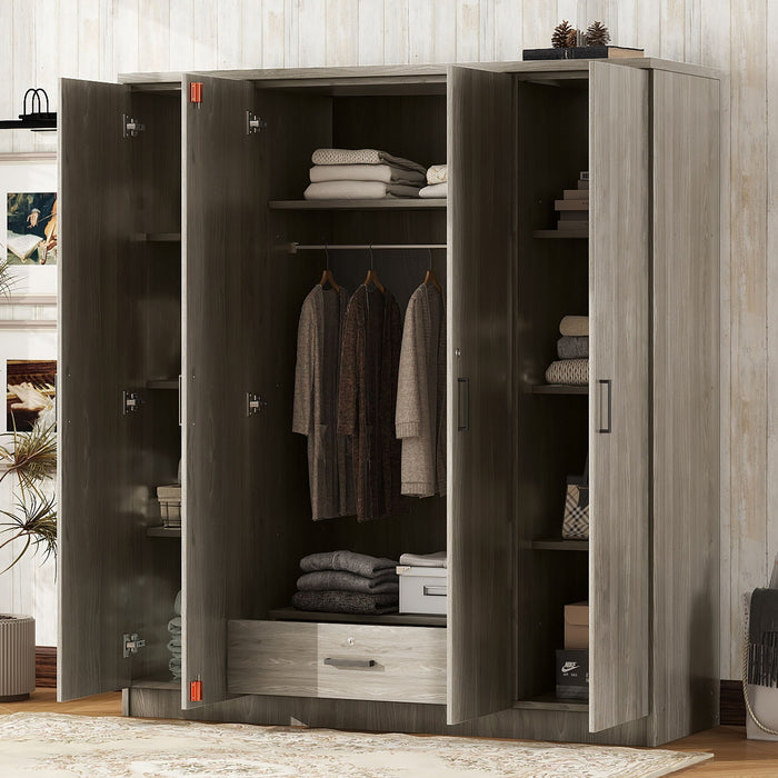 4 Door Wardrobe With 1 Drawer
