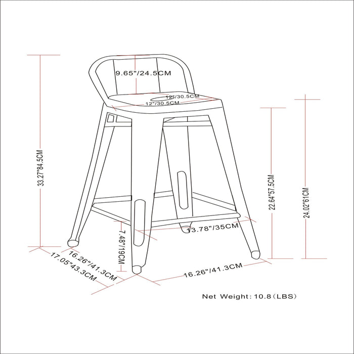 Rayne - Curved Back Metal Stool (Set of 2)