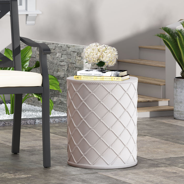 End Table, Outdoor - Antique White