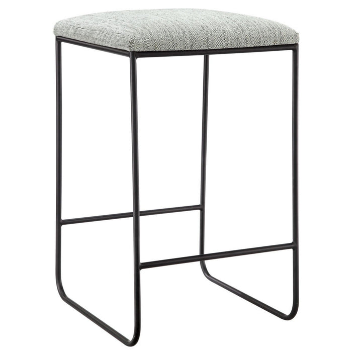 Counter Stool With Faux Seat - Heathered Gray / Matte Black