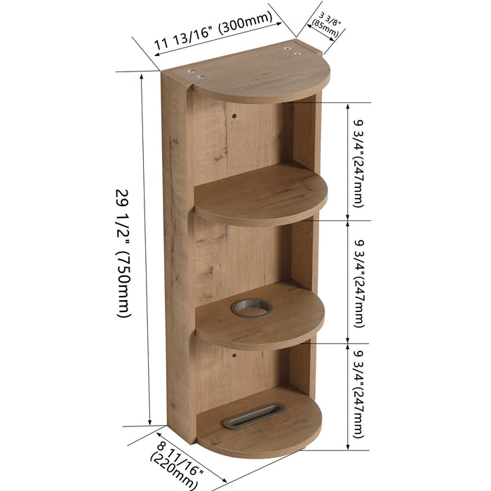 Bathroom Wall Mounted Storage Rack With Float Mounting Design