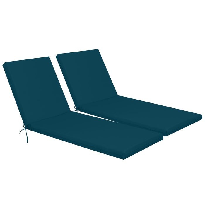 2 Piece Outdoor Chaise Lounge Cushion Set, Replacement Cushions For Patio Furniture