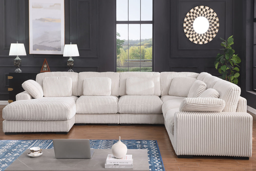 Nadine - Corduroy Modular Corner Sectional Sofa With Left Facing Chaise