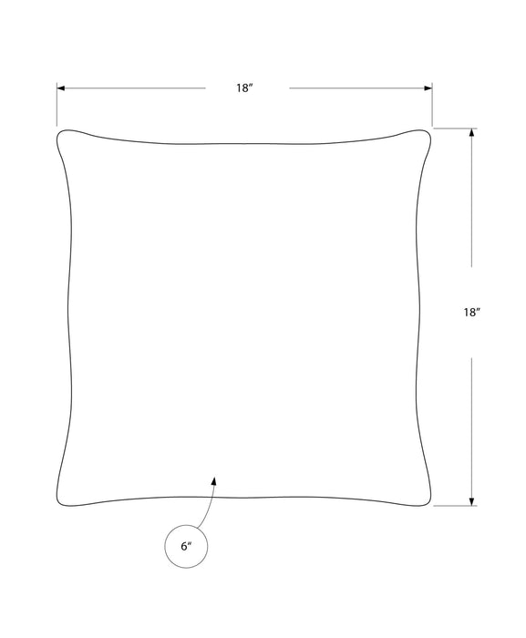 Pillow Square, Insert Included, Decorative Throw, Hypoallergenic - Gray