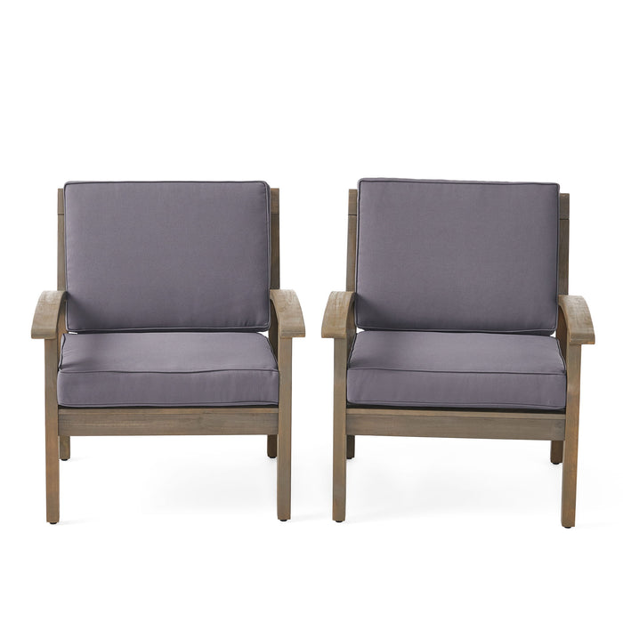 Peyton Club Chair Outdoor Seating Acacia Wood 32.25 X 28.00 X 31.25"