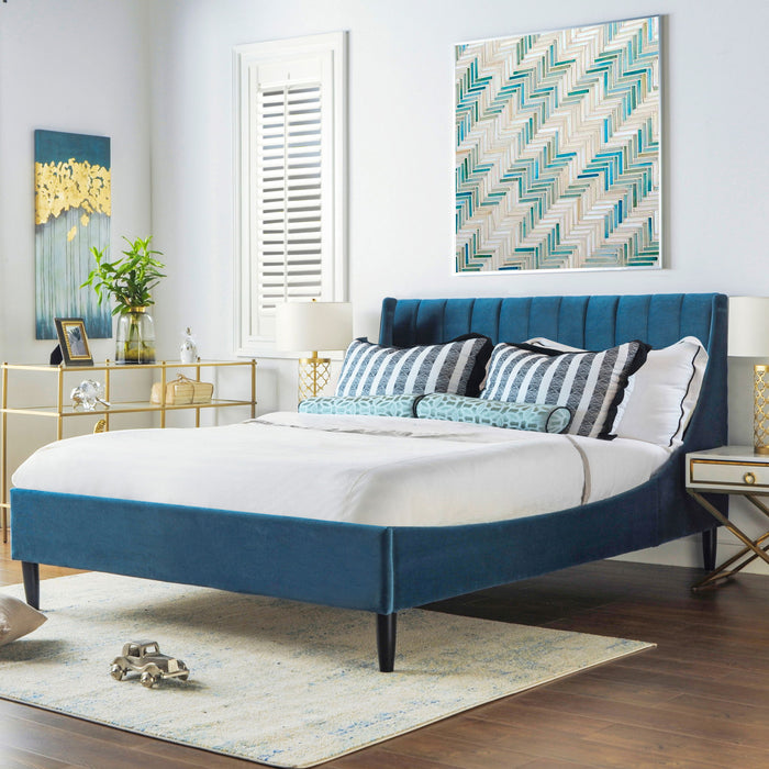 Aspen - Vertical Tufted Modern Headboard Platform Bed Set