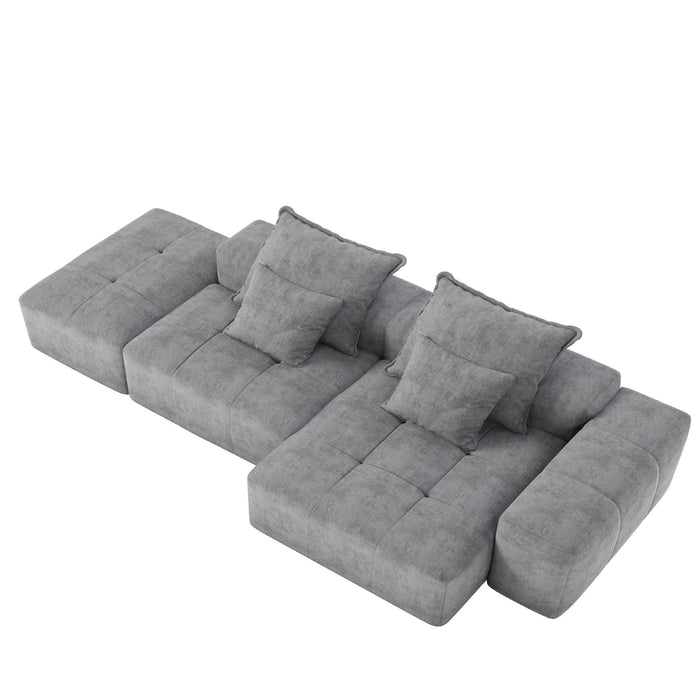 Modern Oversized Diy Combination Modular Sectional Sofa With Pillows