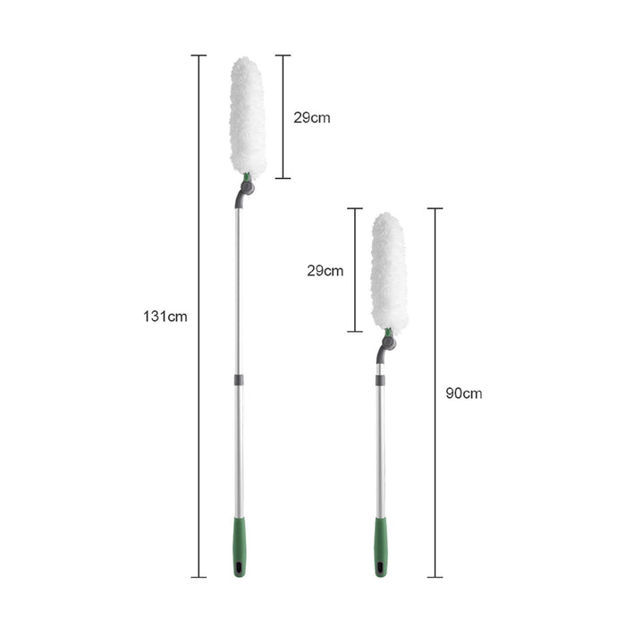 Long Handle Duster With Extension Bar, Home Dust Collector - White