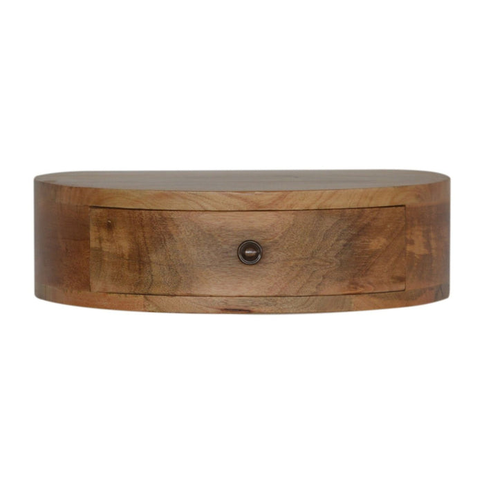 Wall Mounted Rounded Nightstand - Oak