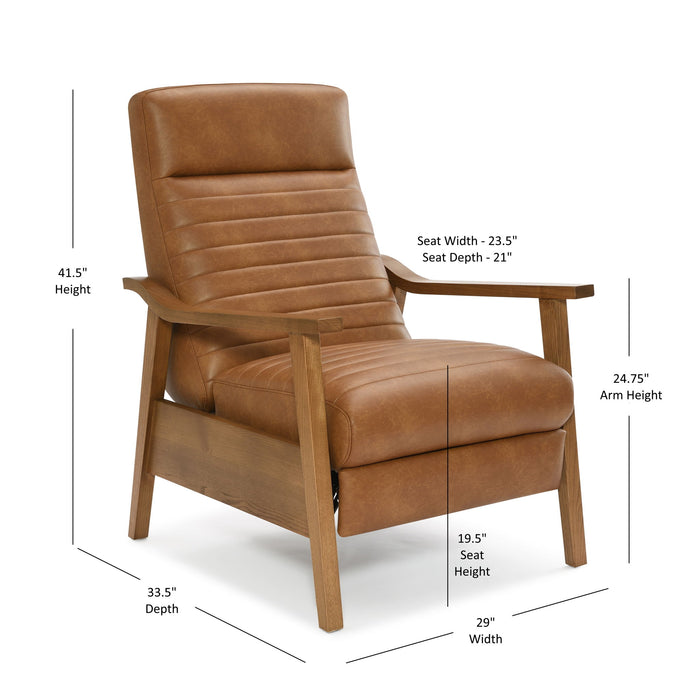 Asher - Modern Push Back Recliner With Wood Arms