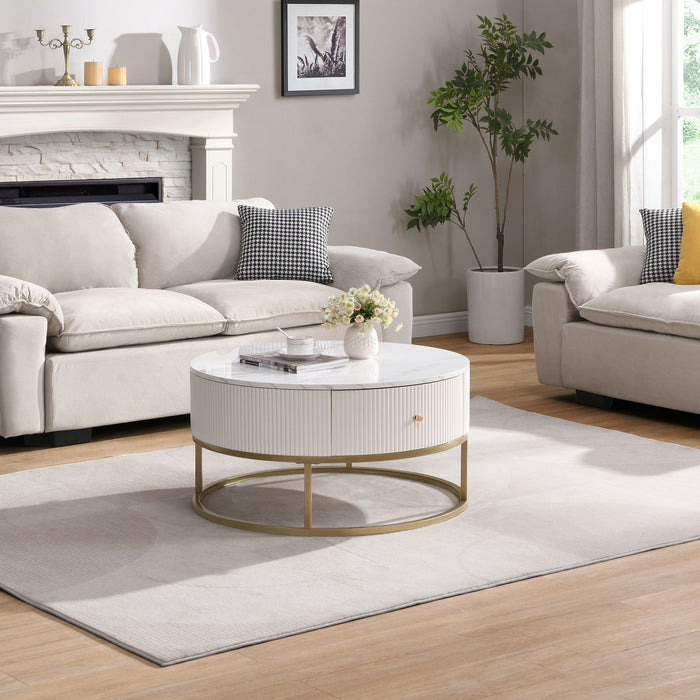 Modern Round Table With Drawers