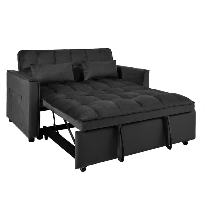 3 In 1 Pull Out Couch Convertible Sofa Bed With Reclining Backrest