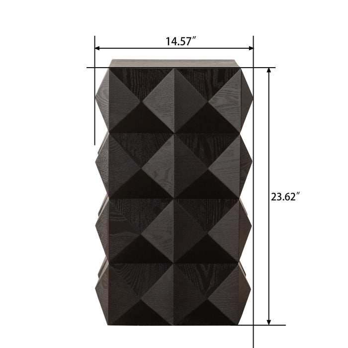 Side Table With 3D Embossed Pattern Design