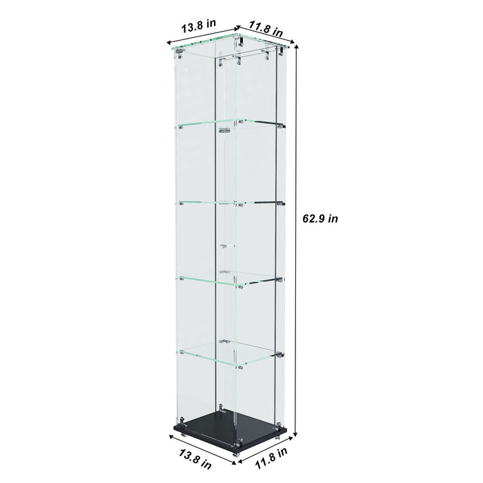 Premium 5 Tier Glass Display Case With 5 Dynamic LED Modes