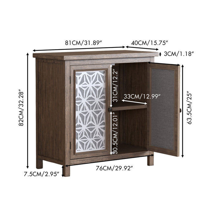 Storage Cabinet, Organizer - Brown Antique White
