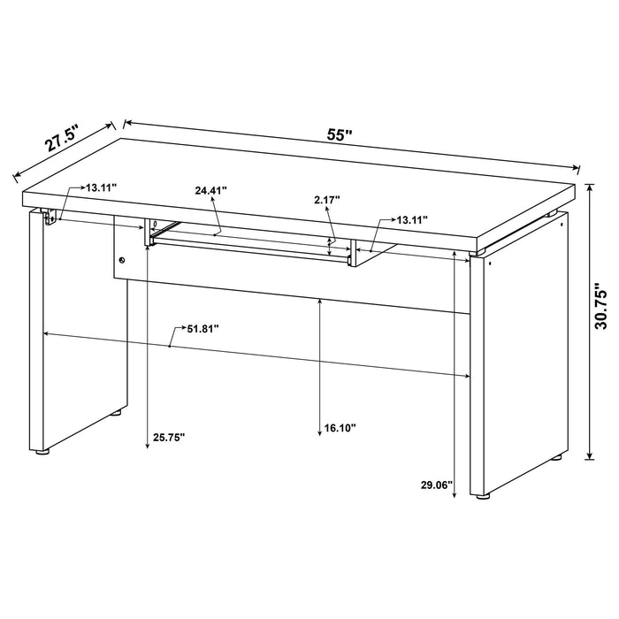 Ulloa - L Shape Desk With Mobile File Cabinet - Cappuccino