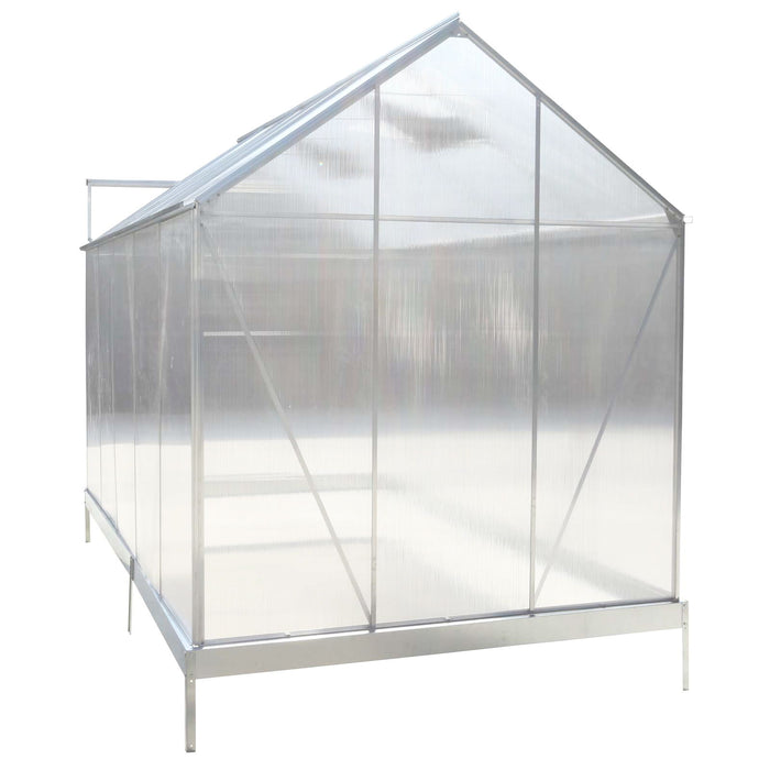 Polycarbonate house, Heavy Duty Outdoor Aluminum Walk-In House Kit With Rain Gutter, Vent And Door For Backyard Garden