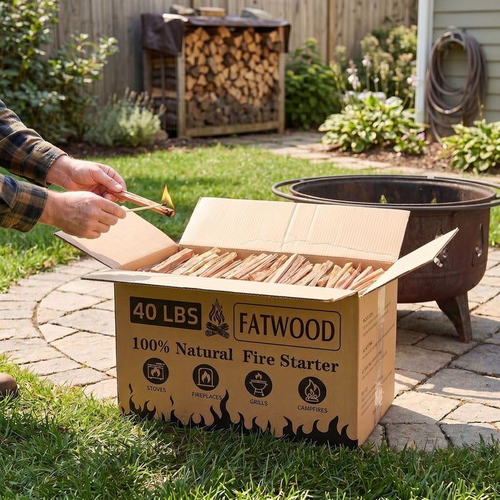 Fatwood Fire Starter Sticks, Oil Rich Kindling For Fireplace