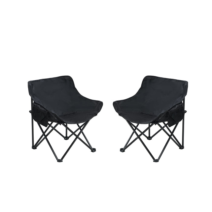 2 Pieces Outdoor Camping Chairs Folding / Portable, Comfortable Seating, Durable Steel Fram
