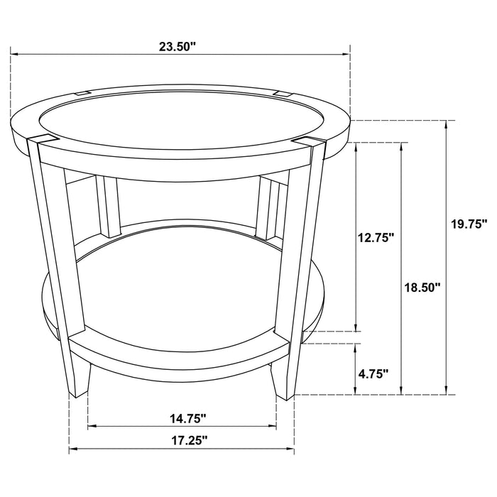 Isbell - Round Table With Storage Shelf