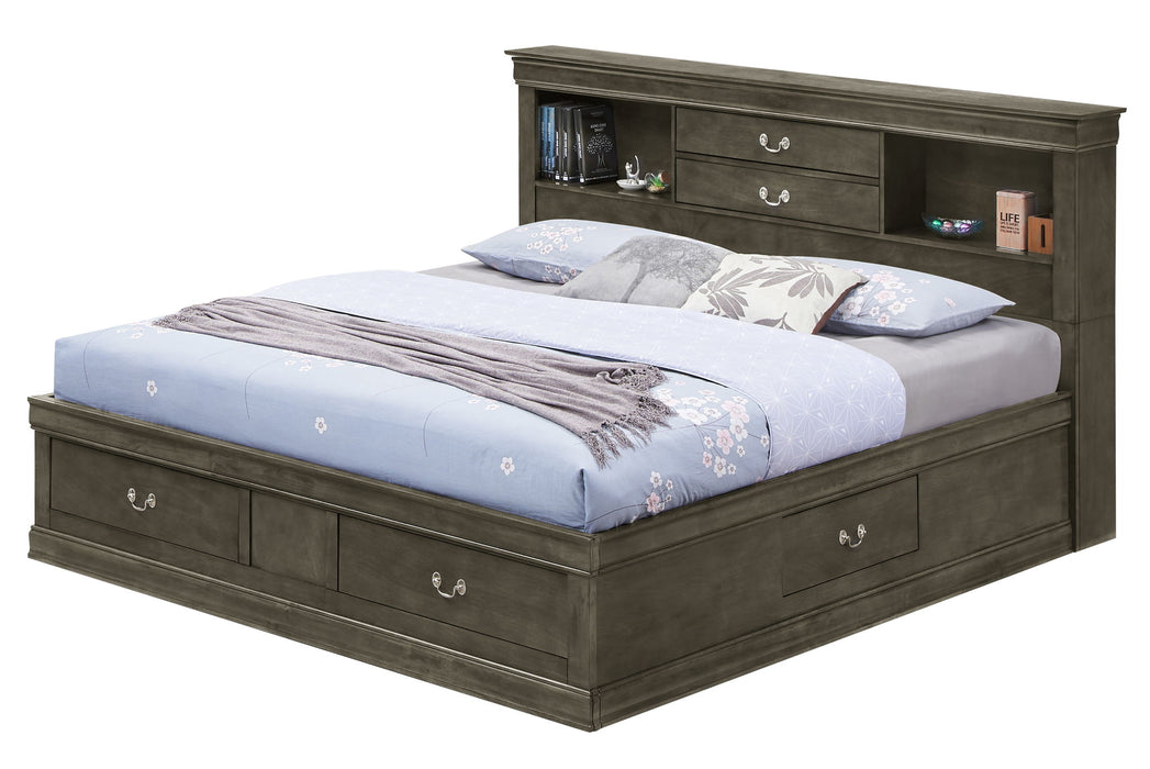 Traditional Style Bookcase Storage Bed