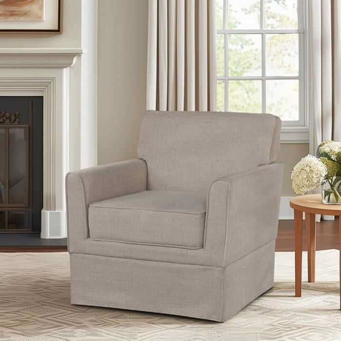Timeless Slipcover Accent Armchair With Track Arm Silhouette Upholstered - Light Brown