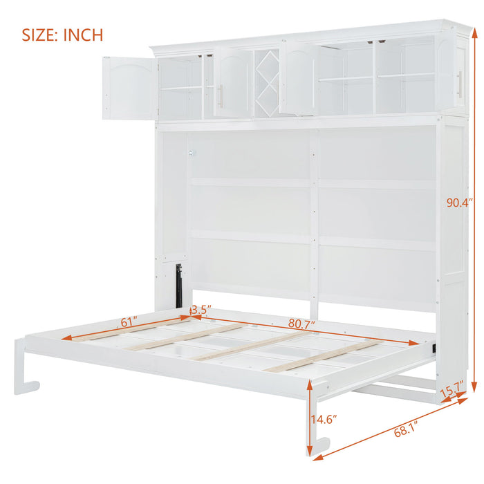 Murphy Wall Bed With Top Cabinets & Wine Rack