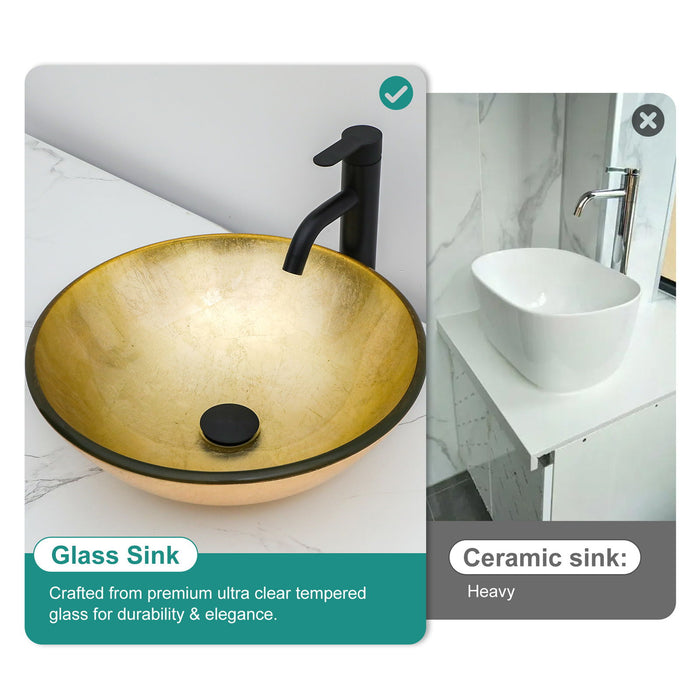 Vessel Sink With Faucet And Pop-Up Drain